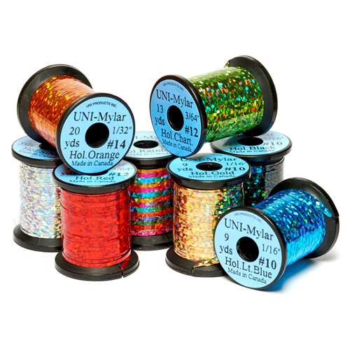 Uni (Pack Of 20) Holographic Mylar Extra Large #10 Gold Fly Tying Materials (Product Length 9 Yds / 8.2m)